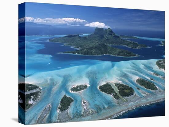 Aerial View over Bora Bora, French Polynesia-Neil Farrin-Premier Image Canvas