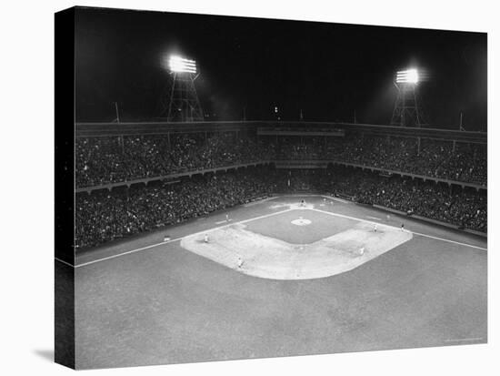 Aerial View Showing the Brooklyn Dodgers vs. St. Louis Cardinals Baseball Game at Ebbets Field-David Scherman-Premier Image Canvas