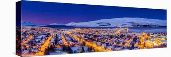 Aerial view - Wintertime in Akureyri, Northern, Iceland.-null-Premier Image Canvas