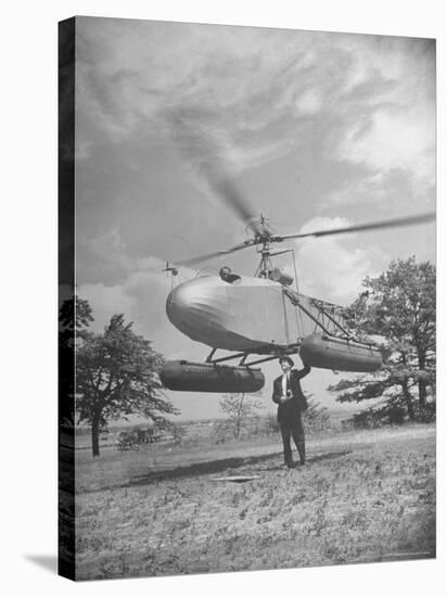 Aeronautical Engineer Igor Sikorsky Standing Underneath Helicopter He Invented-Frank Scherschel-Premier Image Canvas