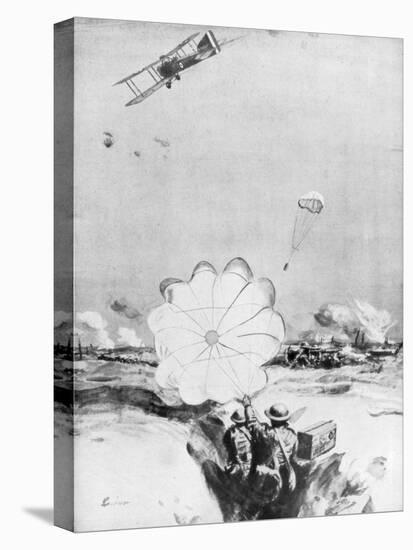 Aeroplane Supplying Ammunition to the British Front Line, World War I, 1914-1918-Joseph Simpson-Premier Image Canvas