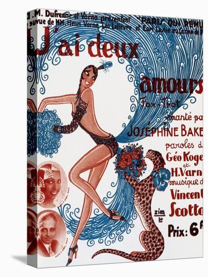 Affiche De Spectacle : J'Ai Deux Amours, Chanté Par Josephine Baker-null-Stretched Canvas