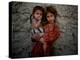 Afghan Girl Holds Her Younger Sister in Nangarhar Province, East of Kabul, Afghanistan-null-Premier Image Canvas