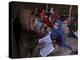 Afghan Refugee Children Holding Copies of the Quran, Repeat after their Teacher-null-Premier Image Canvas