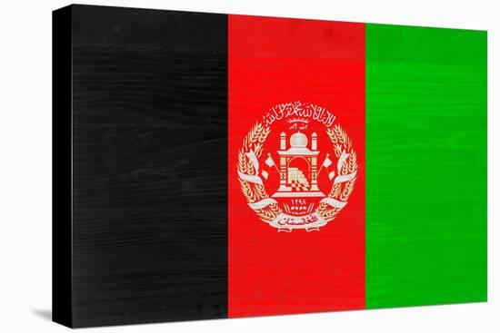 Afghanistan Flag Design with Wood Patterning - Flags of the World Series-Philippe Hugonnard-Stretched Canvas