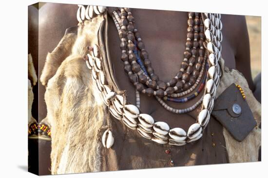 Africa, Ethiopia, South Omo, Hamer tribe. Detail of a necklace and cowrie shells.-Ellen Goff-Premier Image Canvas