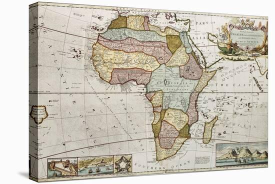 Africa Old Map. Created By Frederick Herman Moll, Published In London, 1710-marzolino-Stretched Canvas