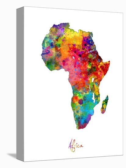 Africa Watercolor Map-Michael Tompsett-Stretched Canvas