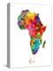 Africa Watercolor Map-Michael Tompsett-Stretched Canvas