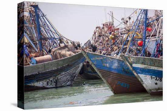 Africa, Western Sahara, Dakhla. Group of Rusting and Aged Fishing Boats-Alida Latham-Premier Image Canvas