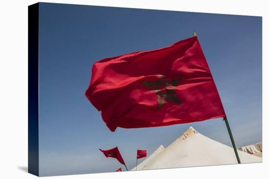 Africa, Western Sahara, Dakhla. the Flag of Morocco Blowing in the Wind-Alida Latham-Premier Image Canvas