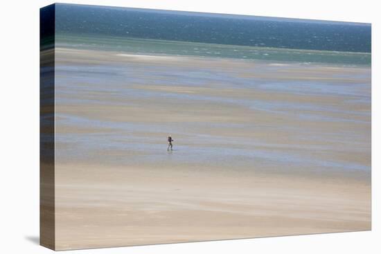 Africa, Western Sahara, Dakhla. Trist Walking Along the Beach of the Atlantic-Alida Latham-Premier Image Canvas