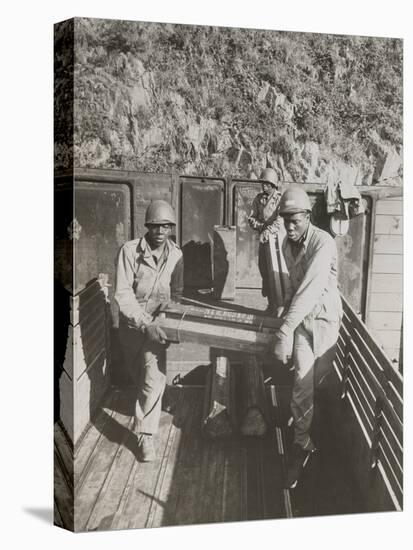 African American Ammunition Handlers Unloading Shells for the Battle of Brest in France-null-Stretched Canvas