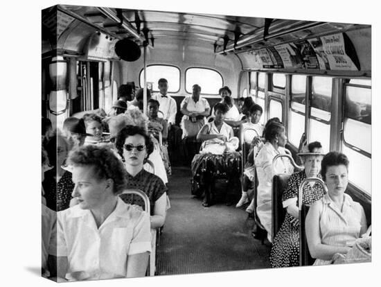African American Citizens Sitting in the Rear of the Bus in Compliance with Florida Segregation Law-Stan Wayman-Premier Image Canvas