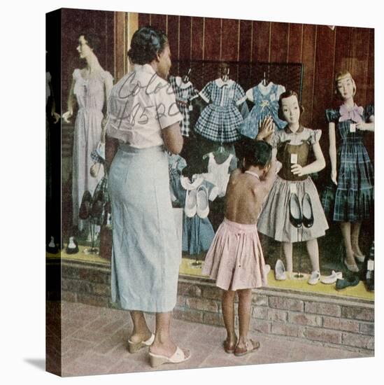 African American Ondria Thornton Window Shopping W. Her Granddaughter Ondria Tanner-null-Premier Image Canvas