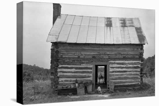 African American Sharecropper House with Child on Steps, North Carolina, July 1939-Dorothea Lange-Stretched Canvas