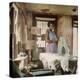 African American Virginia Lee Tanner Ironing in Her Rented House-null-Premier Image Canvas