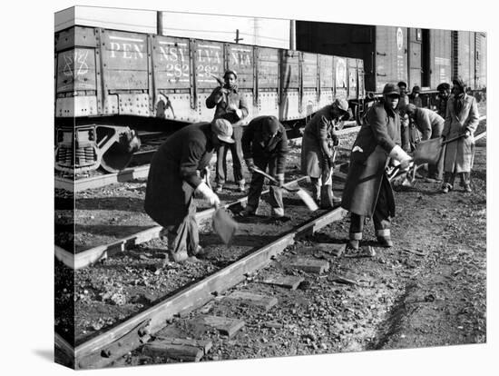 African American Women Working on a Railroad Crew-null-Stretched Canvas