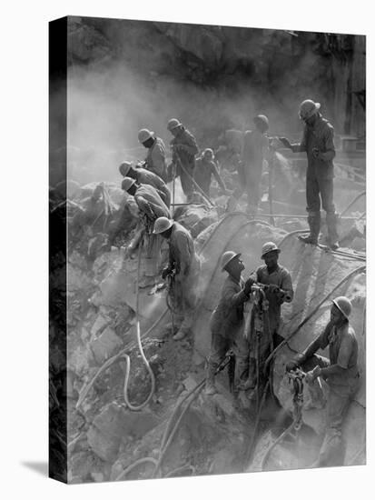 African American Workers Construction the Tennessee Valley Authority's Fort Loudoun Dam-null-Stretched Canvas