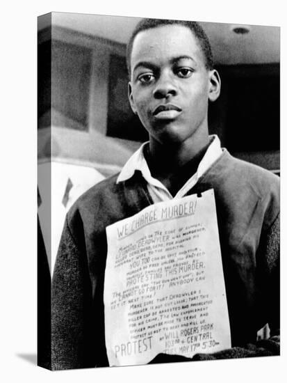 African American Youth Protests the Police Killing of Leonard Deadwyler-null-Stretched Canvas