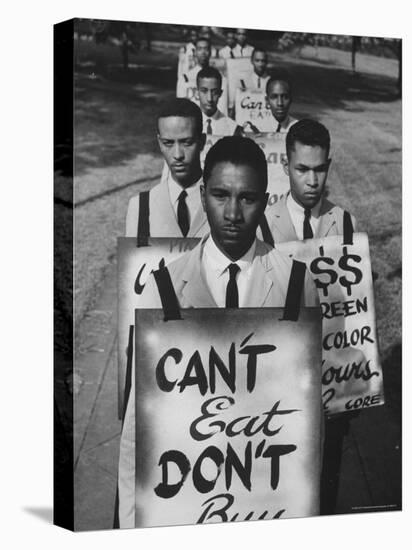 African Americans on Picket Line, Protesting Treatment at Lunch Counter-Howard Sochurek-Premier Image Canvas