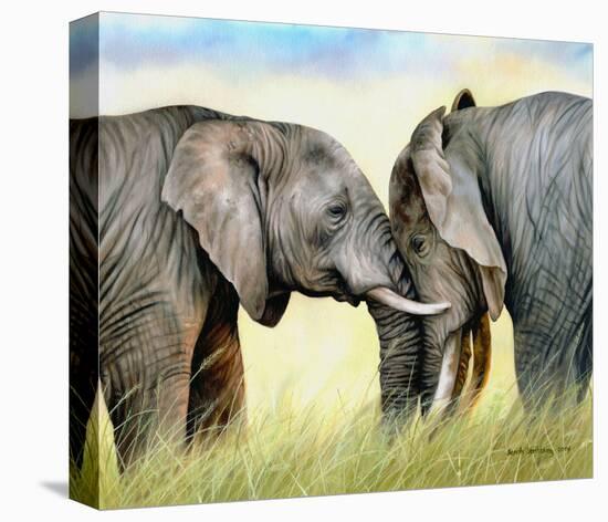 African Elephants-Sarah Stribbling-Stretched Canvas