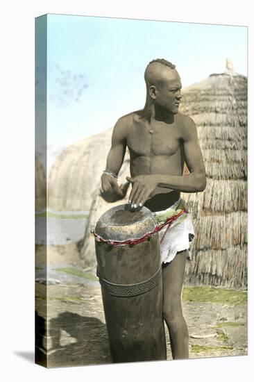 African Tribal Drummer-null-Stretched Canvas