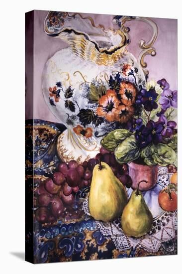 African Violets with Victorian Jug and Pears-Joan Thewsey-Premier Image Canvas