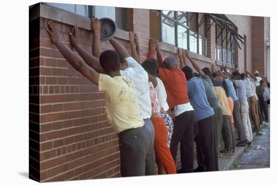 Africans American Lined Up Against Wall Being Arrested by Police after Race Riots in Detroit, 1967-Declan Haun-Premier Image Canvas