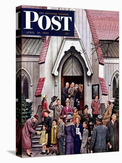 "After Church," Saturday Evening Post Cover, April 16, 1949-Stevan Dohanos-Premier Image Canvas