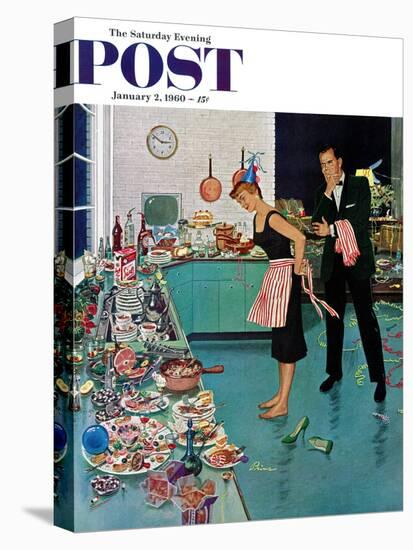 "After Party Clean-up," Saturday Evening Post Cover, January 2, 1960-Ben Kimberly Prins-Premier Image Canvas