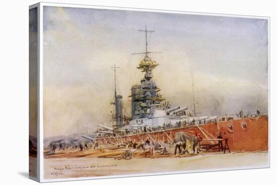 After the Battle of Jutland Hms "Princess Royal" Undergoes Repairs in a Dry Dock-William Lionel Wyllie-Stretched Canvas