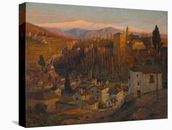 Afterglow - the Alhambra and Sierra Nevada, Granada, c.1905-Albert Moulton Foweraker-Premier Image Canvas