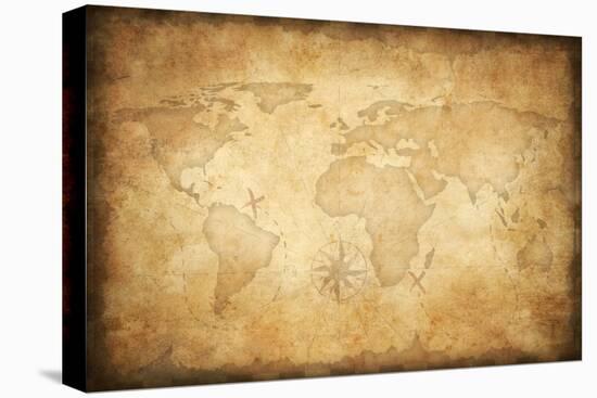 Aged Treasure Map Background-Andrey_Kuzmin-Stretched Canvas