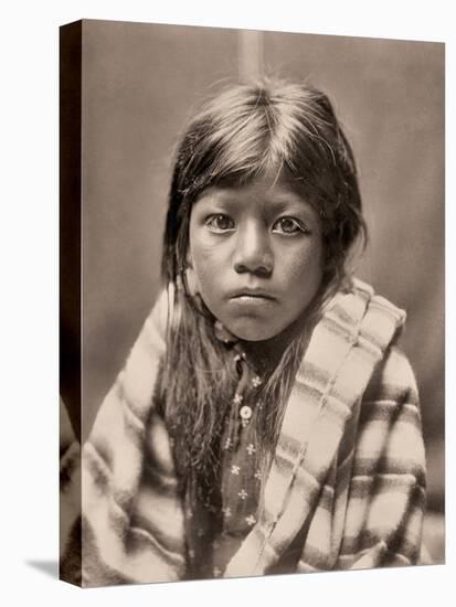 Ah Chee Lo Portrait - The North American Indians, Vintage B&W Historical Photograph, 1905-Edward S. Curtis-Stretched Canvas