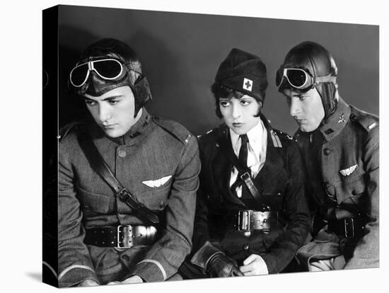 Ailes WINGS by WilliamWellman with Charles Rogers Clara Bow Richard Arlen, 1927 (Oscar, 1927) (b/w -null-Stretched Canvas