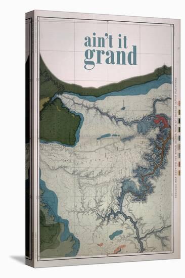 Ain't it Grand - 1882, Grand Canyon Map - The Kanab, Kaibab, Paria and Marble Canon Platforms-null-Premier Image Canvas