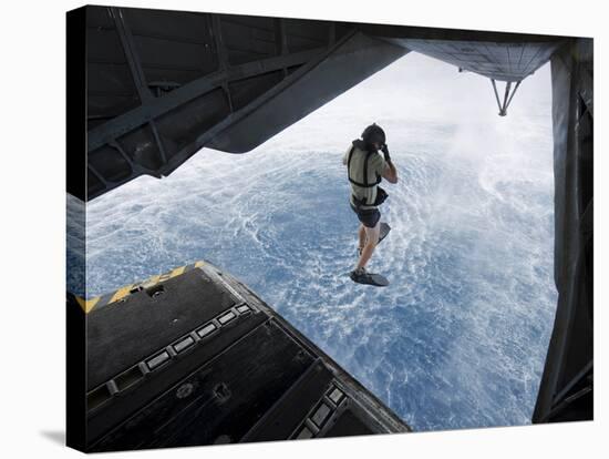 Air Force Pararescueman Jumps from a CH-53E Super Stallion Helicopter-Stocktrek Images-Premier Image Canvas