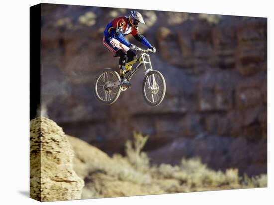 Airborne Bicyclist-null-Premier Image Canvas