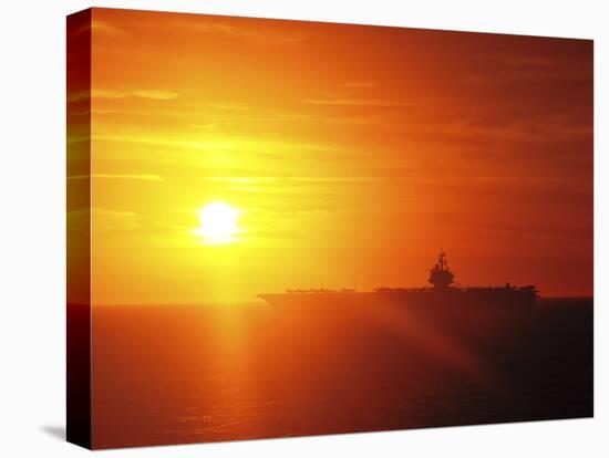 Aircraft Carrier USS Enterprise Underway in the Atlantic Ocean During Sunset-Stocktrek Images-Premier Image Canvas