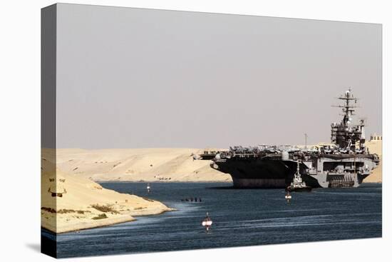 Aircraft Carrier USS Harry S. Truman Passes Underneath the Suez Canal Bridge, 2010-null-Stretched Canvas