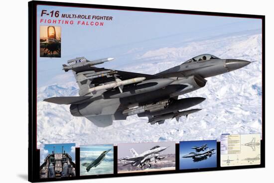 Airplane Fighting Falcon F-16-null-Stretched Canvas