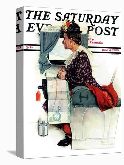 "Airplane Trip" or "First Flight" Saturday Evening Post Cover, June 4,1938-Norman Rockwell-Premier Image Canvas