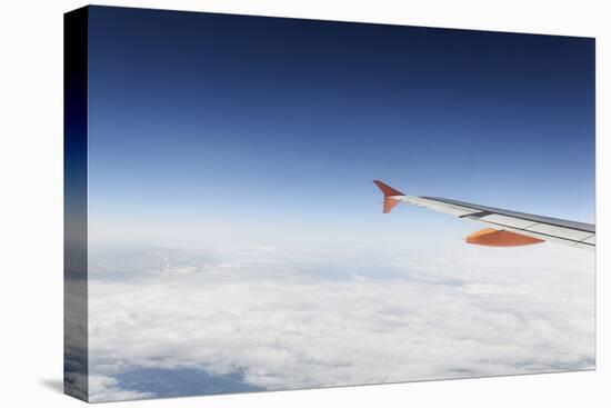 Airplane, Wing, Airbus A320 Above the Clouds, Sky, Horizon-Axel Schmies-Premier Image Canvas