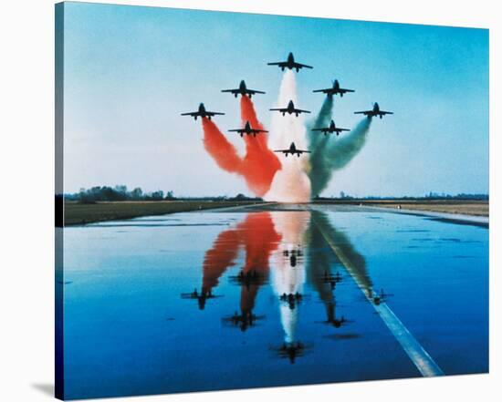 Airplanes Formation Taking Off-null-Stretched Canvas
