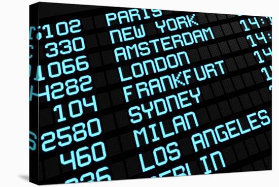 Airport Board International Destinations-NiroDesign-Stretched Canvas