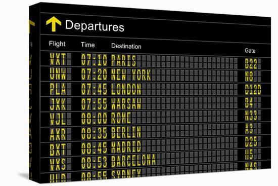 Airport Departures Board-z_i_b_i-Stretched Canvas