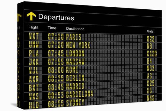 Airport Departures Board-z_i_b_i-Stretched Canvas