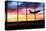 Airport Window with Airplane Flying at Sunset-viperagp-Premier Image Canvas