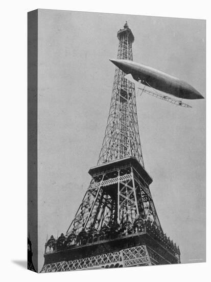 Airship No.5 of French Inventor and Fashion Plate Alberto Santos Dumont Reaching the Eiffel Tower-null-Premier Image Canvas